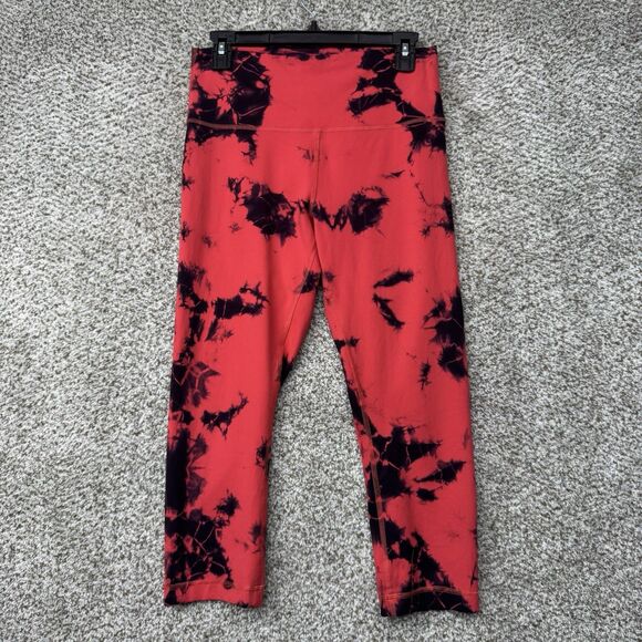 Lululemon Wunder Train High Rise Crop Leggings Women's 10 Lot Of 2 Crackle Glaze - Picture 2 of 16